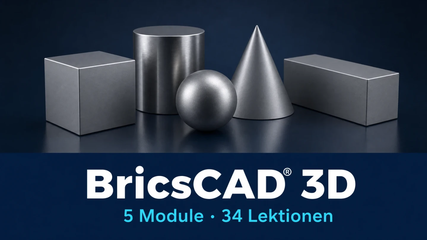 Bricscad 3D professional software interface and modeling workspace